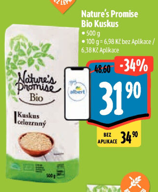 Kuskus celozrnný bio Nature'
