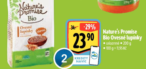 Lupínky ovesné celozrnné bio Nature'