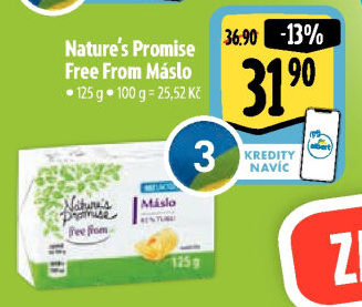 Máslo bez laktózy Free From Nature'