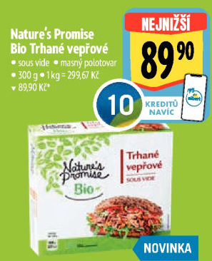 Maso vepřové trhané sous vide bio Nature'