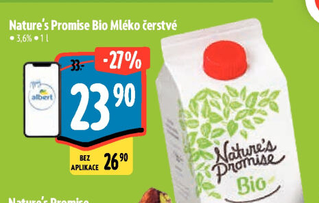 Mléko čerstvé bio Nature'