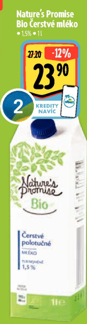 Mléko čerstvé bio Nature'