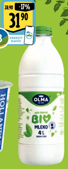 Mléko čerstvé Bio Olma - 4% plnotučné