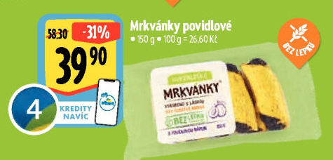 Mrkvánky s náplní bez lepku Hukvaldské Pekárna Martina