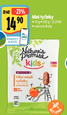Müsli tyčinky mini bez lepku Kids Nature'