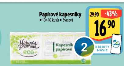 Papírové kapesníčky 3vrstvé Eco Nature'