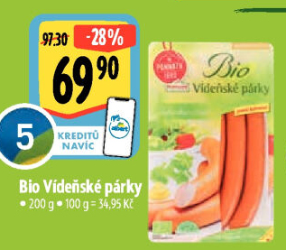 Párky vídeňské bio Ponnath