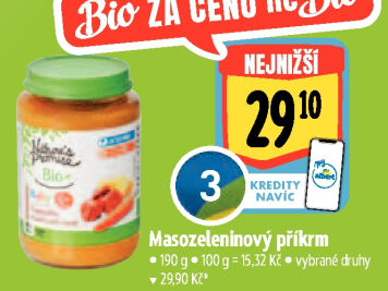 Příkrm masozeleninový Bio Baby Nature'