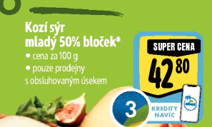 Sýr kozí mladý 50%