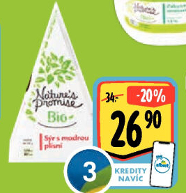 Sýr s modrou plísní bio Nature'