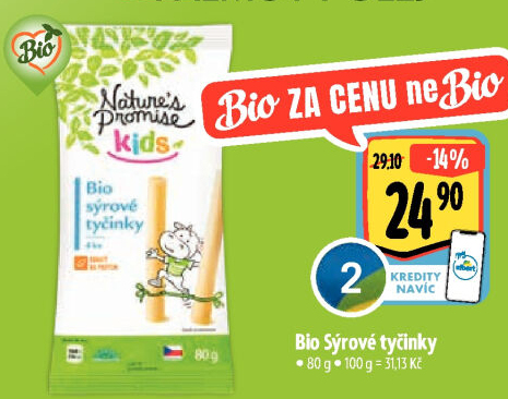 Sýrové bio tyčinky Kids Nature'