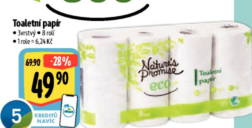 Toaletní papír 3vrstvý Eco Nature'