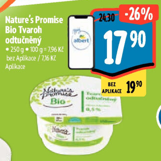 Tvaroh odtučněný bio Nature'
