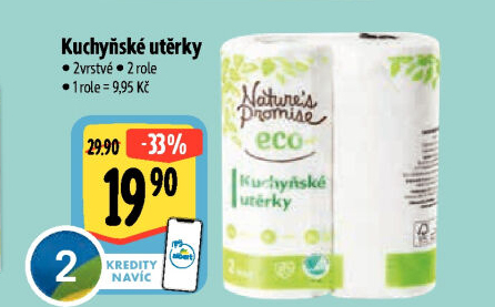 Utěrky kuchyňské 2vrstvé Eco Nature'