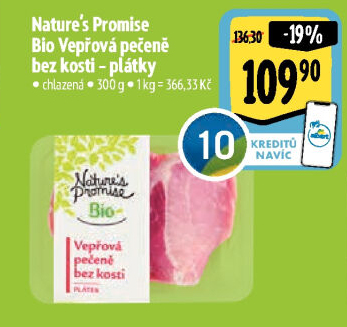 Vepřová pečeně bez kosti bio Nature'