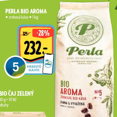 Zrnková káva bio Aroma AH Perla