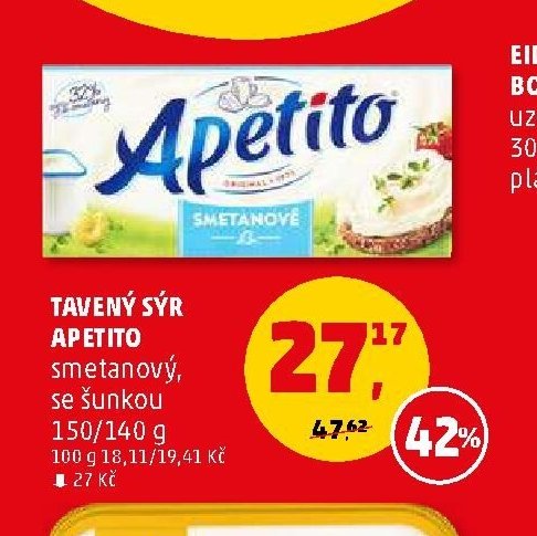 Tavený sýr Apetito