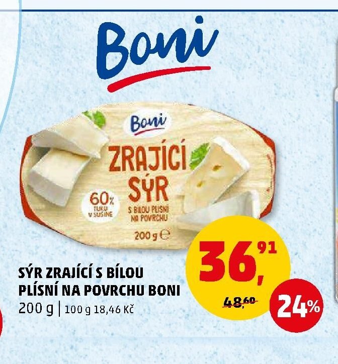 SÝR ZRAJÍCÍ S BÍLOU PLSNÍ NA POVRCHU BONI
