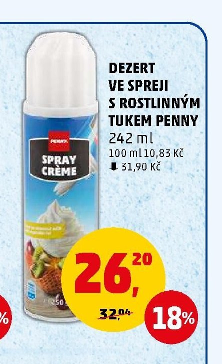 DEZERT VE SPREJI S ROSTLINNÝM TUKEM PENNY