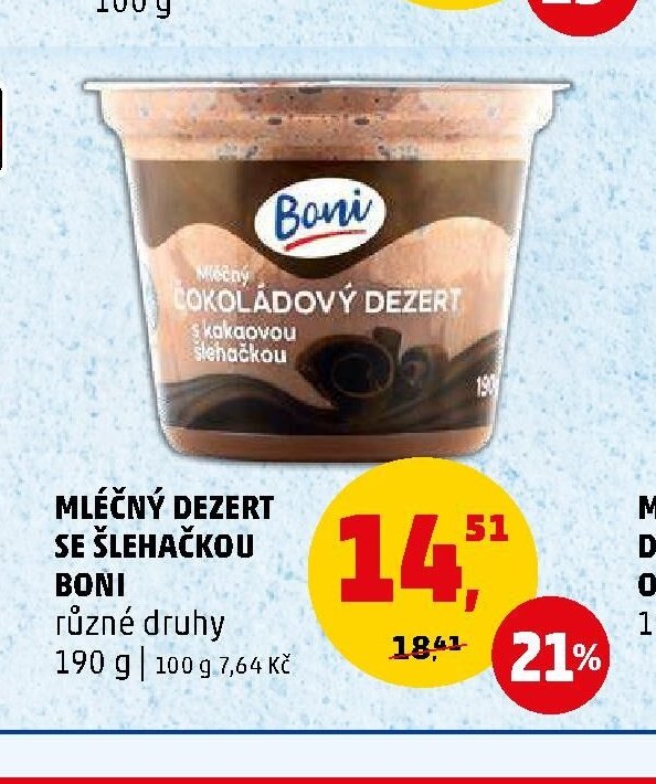 MLÉČNÝ DEZERT SE ŠLEHAČKOU BONI