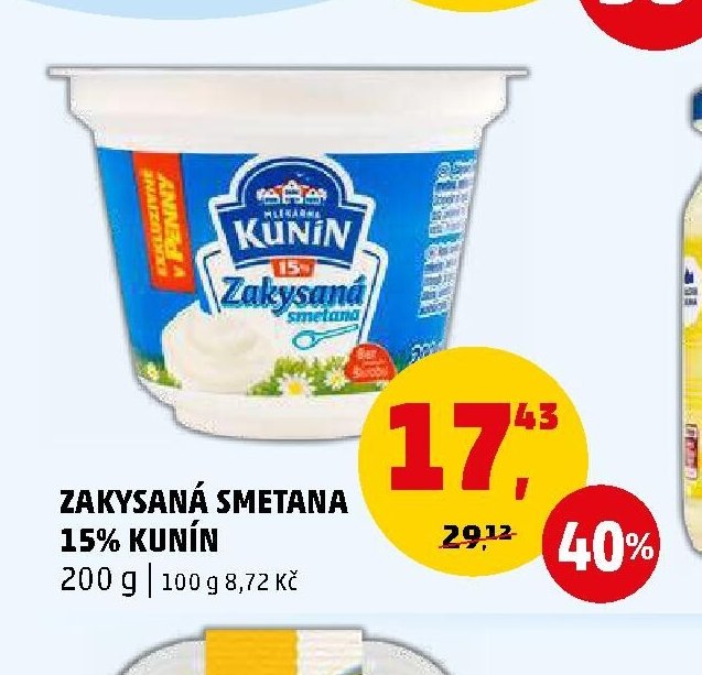 Zakysaná smetana 15% Kunín
