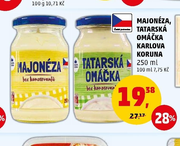 Majonéza / Tatarská omáčka Karlova Koruna