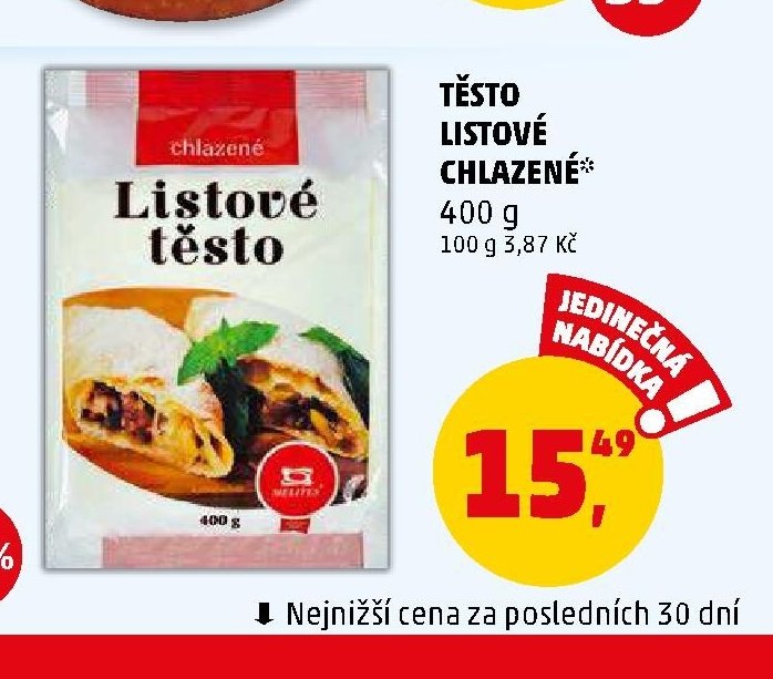Těsto listové chlazené