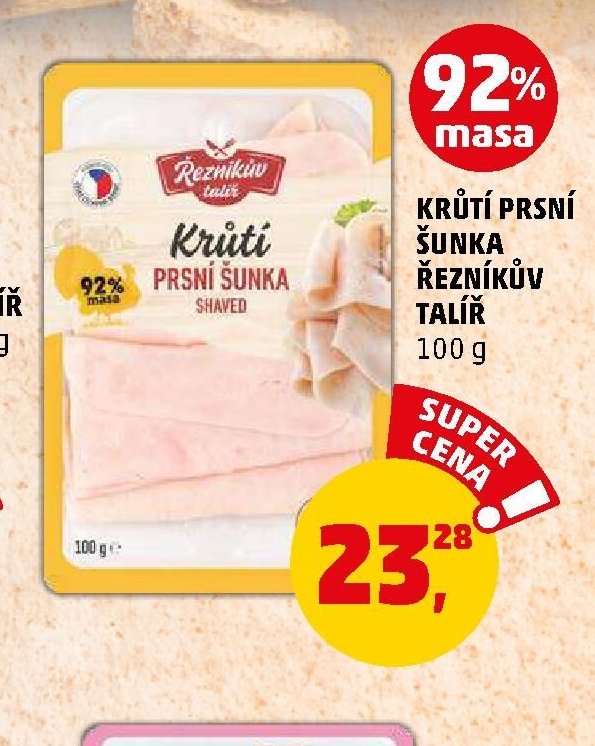 KRŮTÍ PRSNÍ ŠUNKA ŘEZNÍKŮV TALÍŘ 100 g
