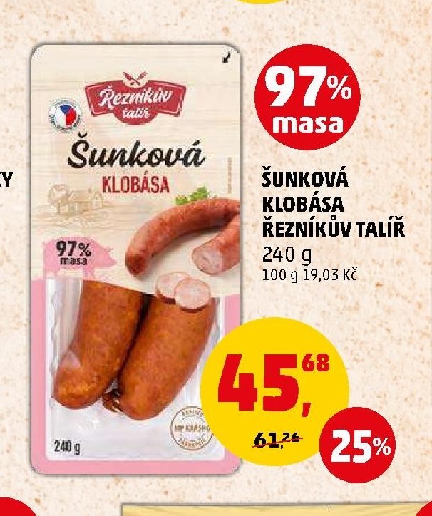 ŠUNKOVÁ KLOBÁSA ŘEZNÍKŮV TALÍŘ 240 g