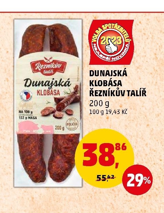 Dunajská klobása Řezníkův talíř