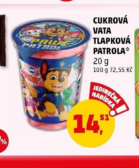 CUKROVÁ VATA TLAPKOVÁ PATROLA 20 g
