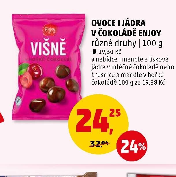 Ovoce i jádra v čokoládě Enjoy