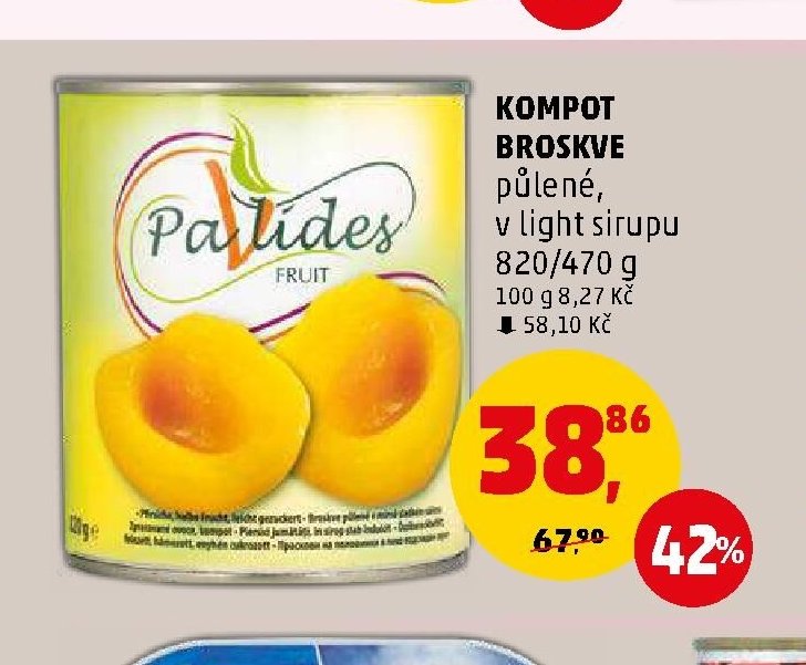 Kompot broskve půlené