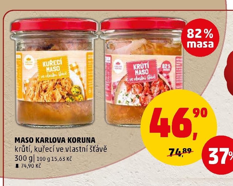 Maso Karlova Koruna krůtí, kuřecí ve vlastní šťávě