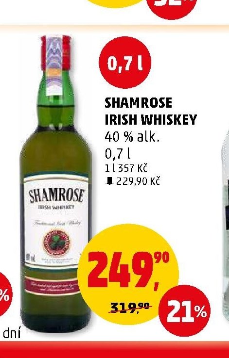 Shamrose Irish Whiskey 40% alk. 0,7 l