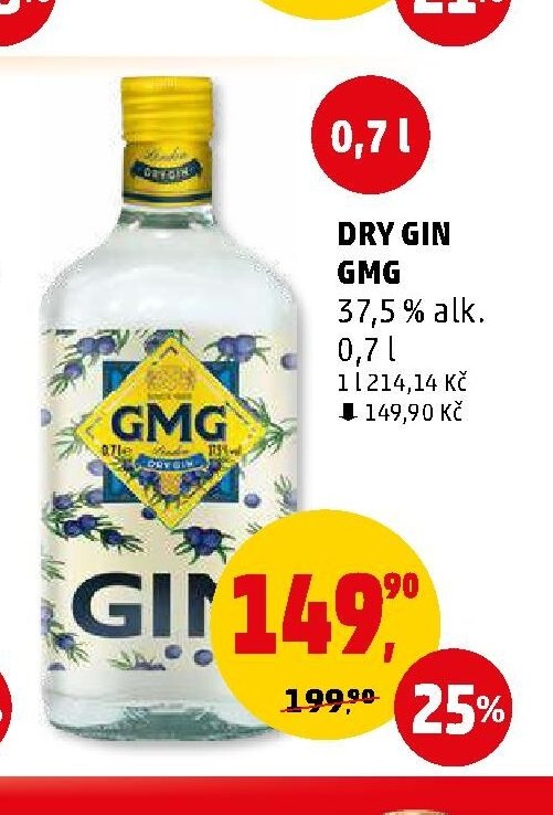 Dry Gin GMG 37,5% alk. 0,7 l
