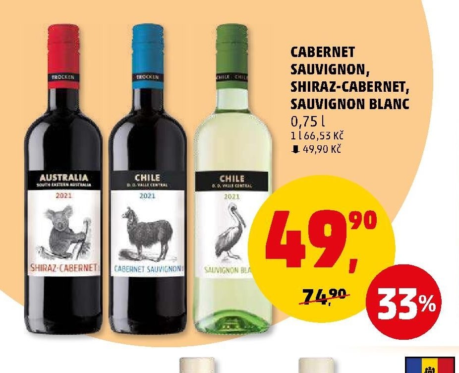 Shiraz-Cabernet, Cabernet Sauvignon, Sauvignon Blanc