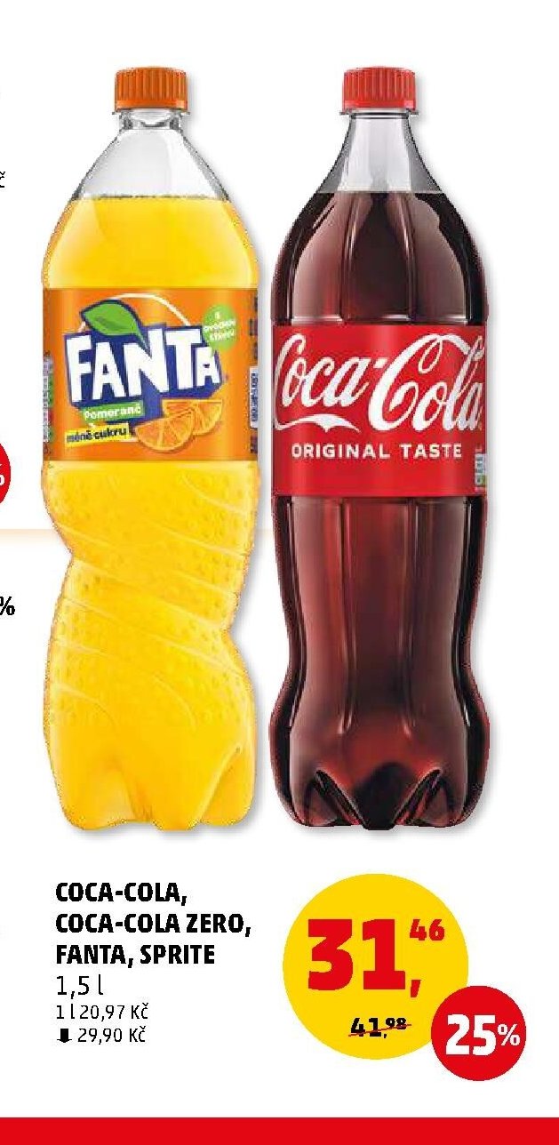 COCA-COLA, COCA-COLA ZERO, FANTA, SPRITE 1,5 l