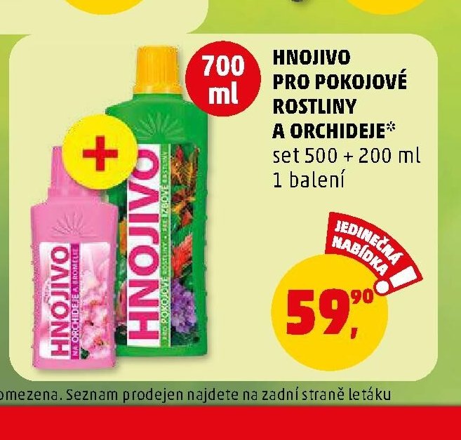 HNOJIVO PRO POKOJOVÉ ROSTLINY A ORCHIDEJE