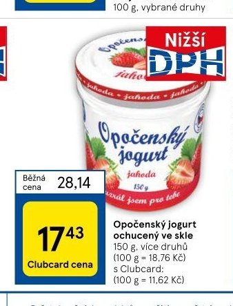 Opočený jogurt ochucený ve skle