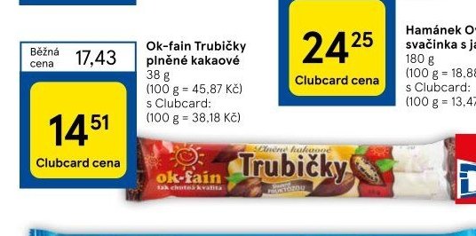 Ok-fain Trubičky plněné kakaové