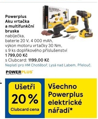 Aku vrtačka + multifunkční bruska Powerplus