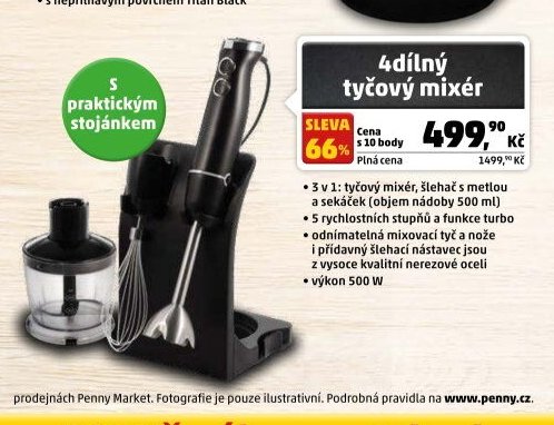 4dílný tyčový mixér