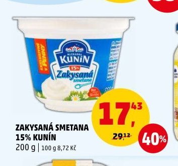Zakysaná smetana 15% Kunín