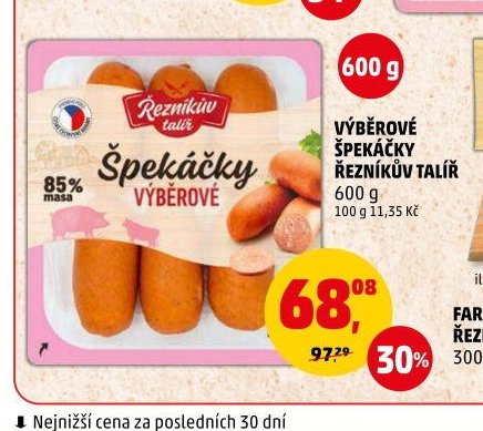VÝBĚROVÉ ŠPEKÁČKY ŘEZNÍKŮV TALÍŘ