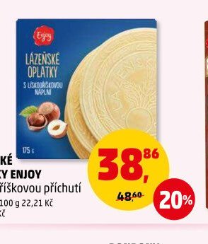 Lázeňské oplatky Enjoy s lískooříškovou příchutí 175 g