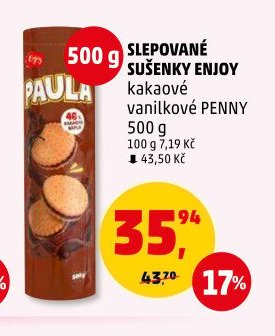 Sleporané sušenky Enjoy kakaové vanilkové Penny 500 g