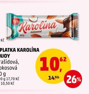 Oplatka Karolína Enjoy arašídová, kokosová 60 g