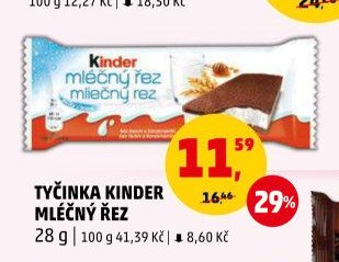 Tyčinka Kinder Mléčný řez 28 g