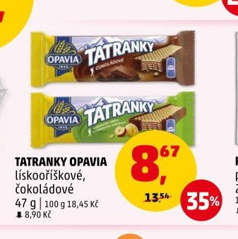 Tatranky Opavia lískoříškové, čokoládové